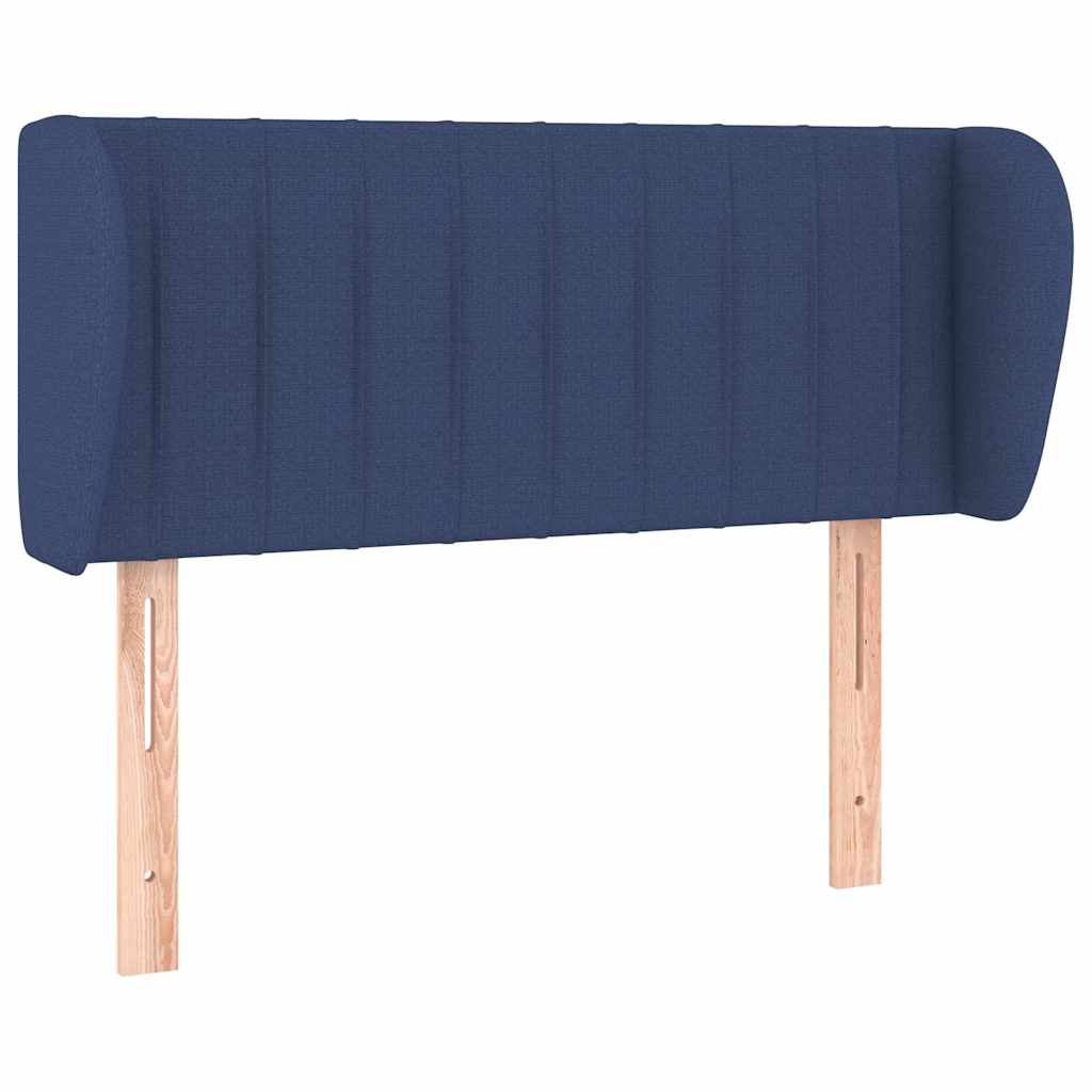 sengegavl med kanter 93x23x78/88 cm stof blå