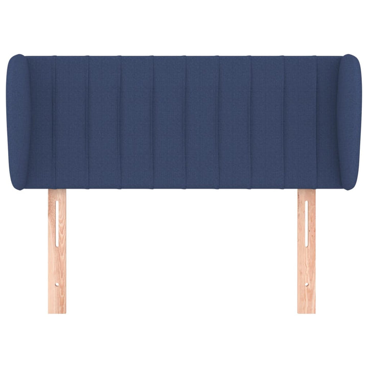 sengegavl med kanter 93x23x78/88 cm stof blå