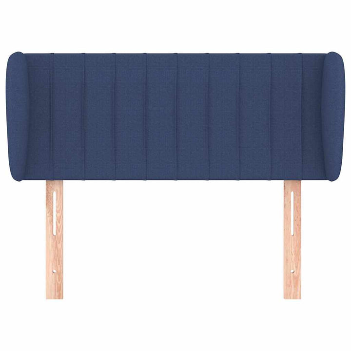 sengegavl med kanter 93x23x78/88 cm stof blå