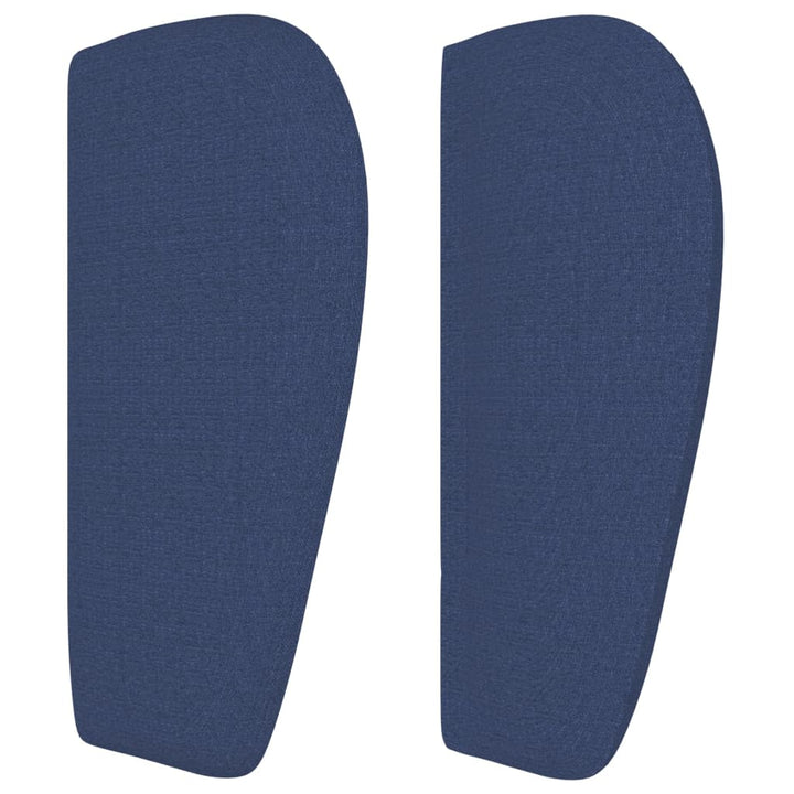 sengegavl med kanter 93x23x78/88 cm stof blå