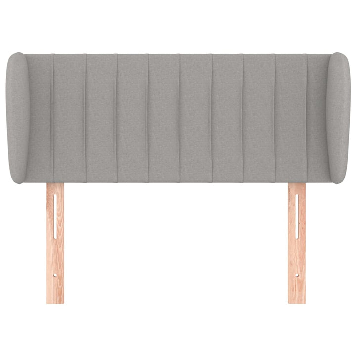 sengegavl med kanter 103x23x78/88cm stof lysegrå