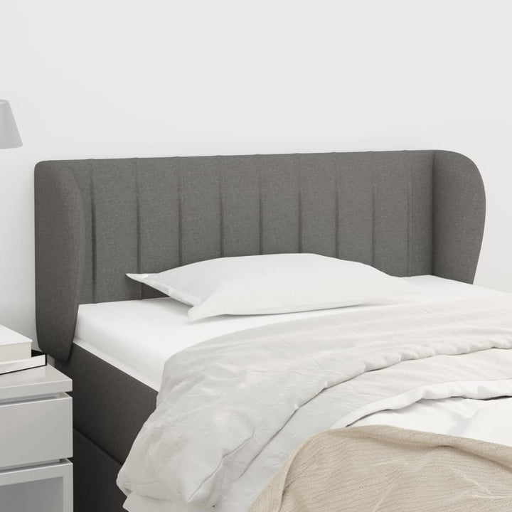 sengegavl med kanter 103x23x78/88 cm stof mørkegrå