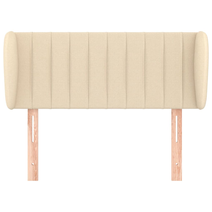 sengegavl med kanter 103x23x78/88 cm stof cremefarvet
