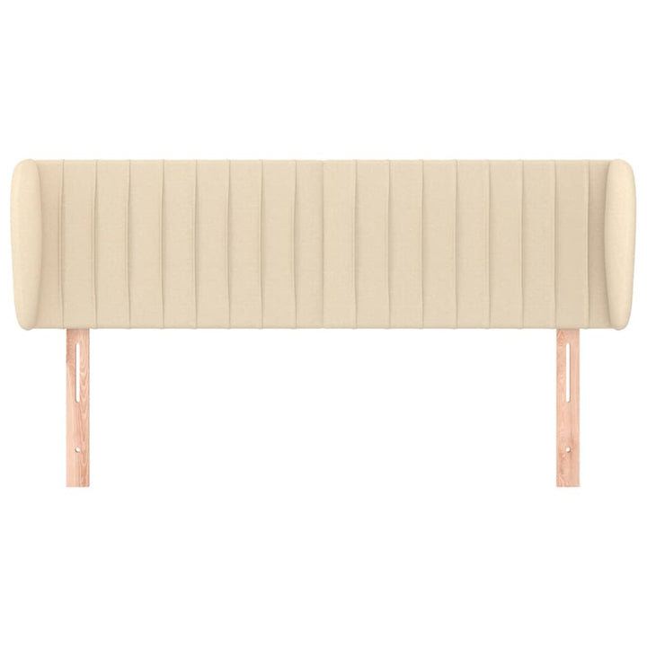 sengegavl med kanter 147x23x78/88 cm stof cremefarvet