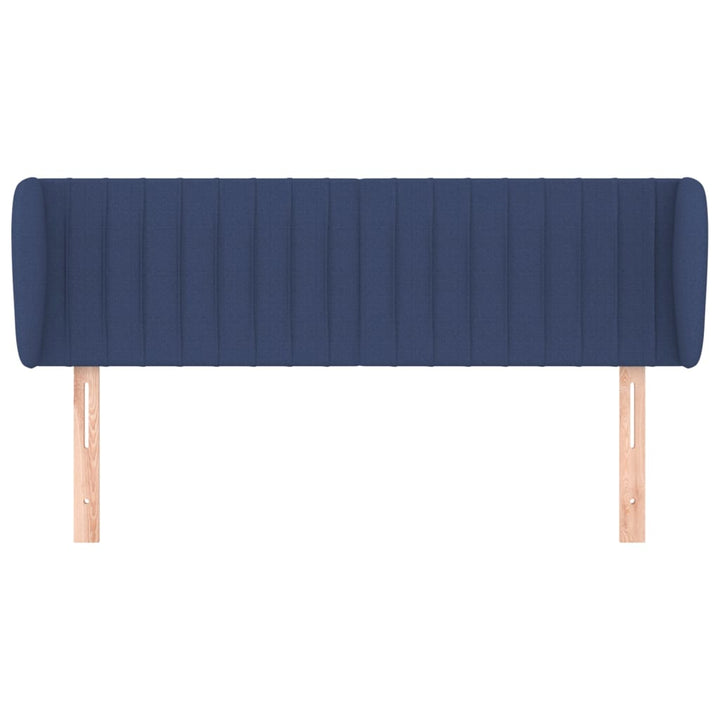 sengegavl med kanter 147x23x78/88 cm stof blå
