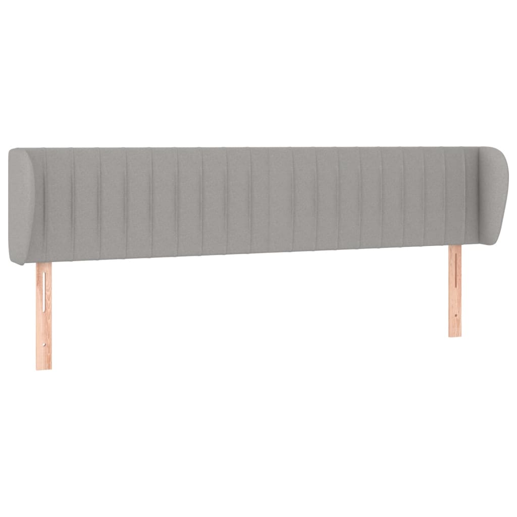 sengegavl med kanter 147x23x78/88cm stof lysegrå