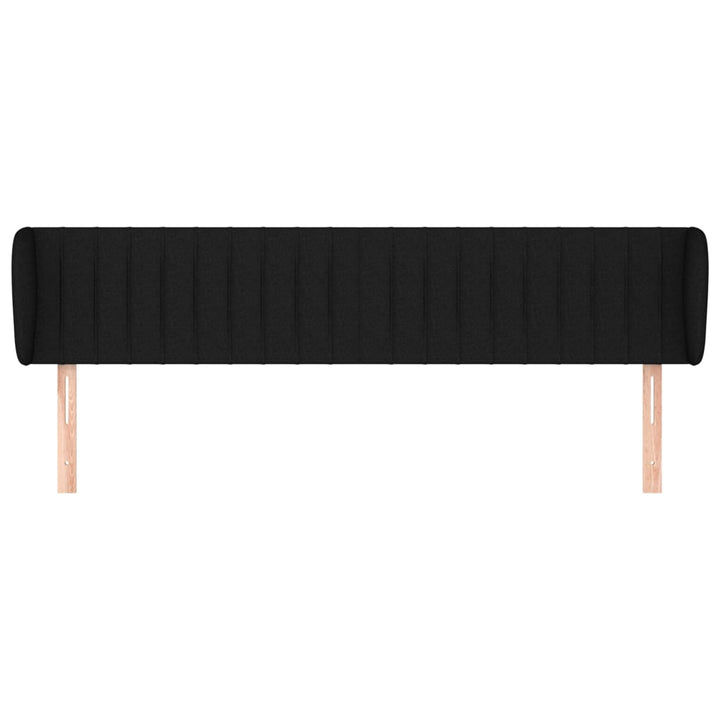 sengegavl med kanter 163x23x78/88 cm stof sort