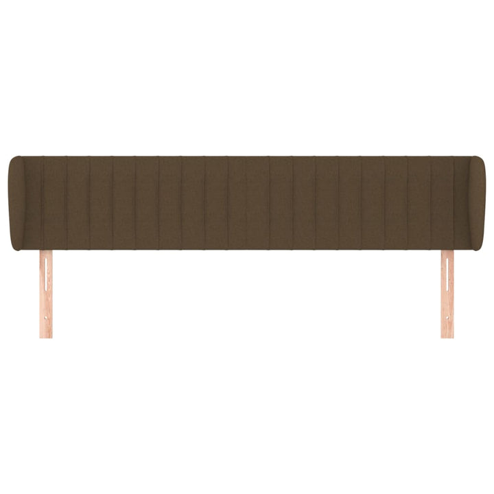 sengegavl med kanter 163x23x78/88 cm stof mørkebrun