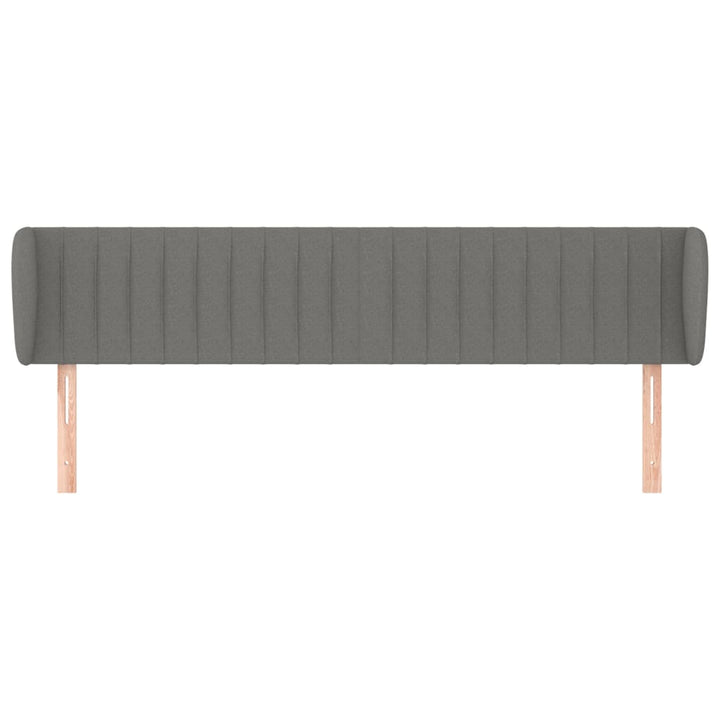 sengegavl med kanter 183x23x78/88 cm stof mørkegrå