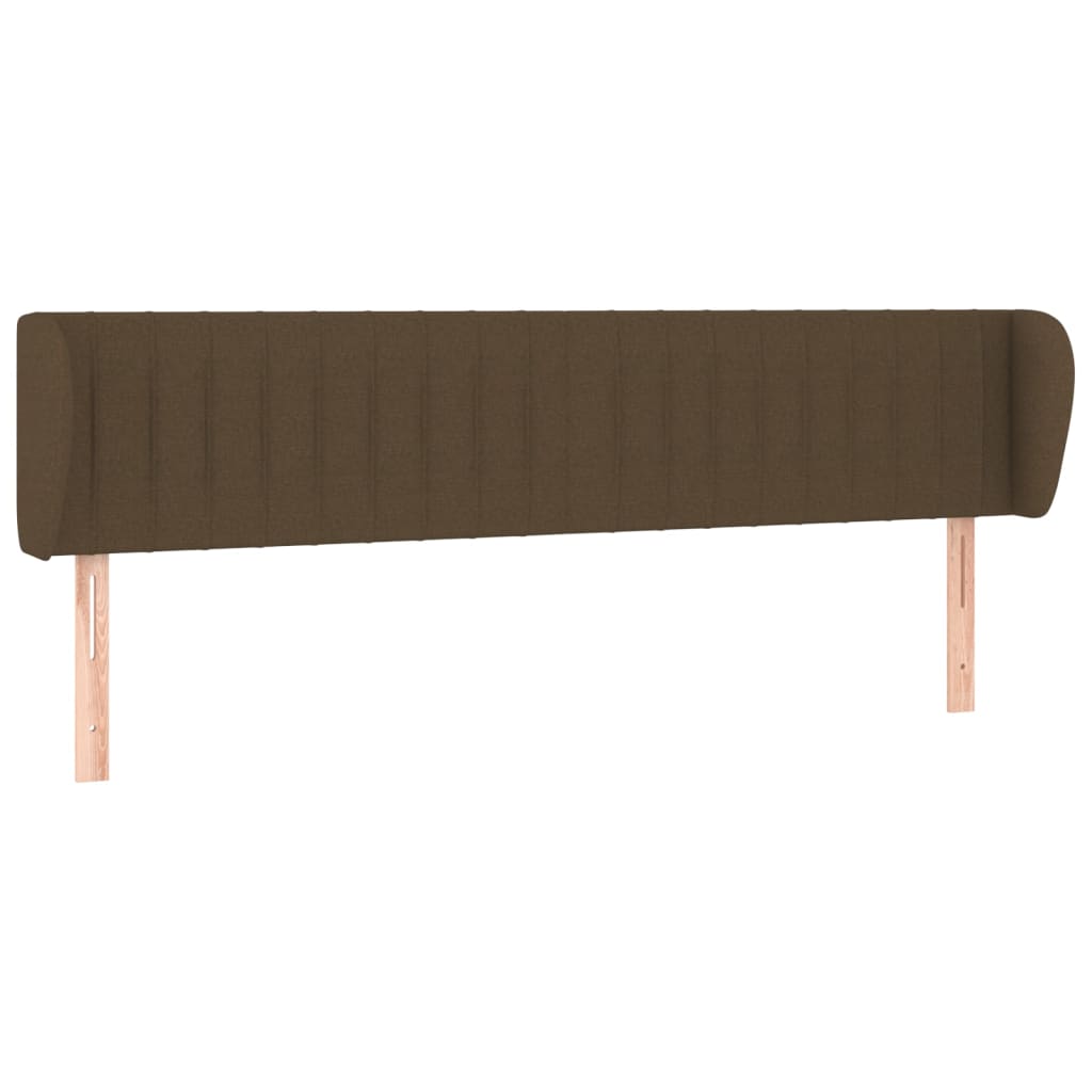 sengegavl med kanter 183x23x78/88 cm stof mørkebrun