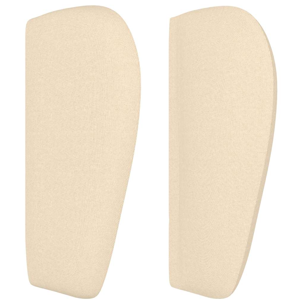 sengegavl med kanter 183x23x78/88 cm stof cremefarvet