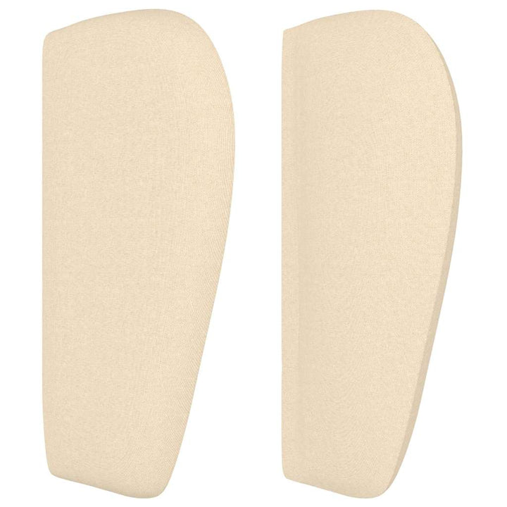 sengegavl med kanter 183x23x78/88 cm stof cremefarvet