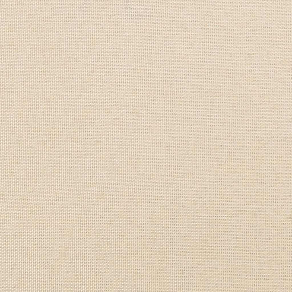 sengegavl med kanter 183x23x78/88 cm stof cremefarvet