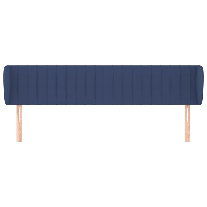 sengegavl med kanter 183x23x78/88 cm stof blå