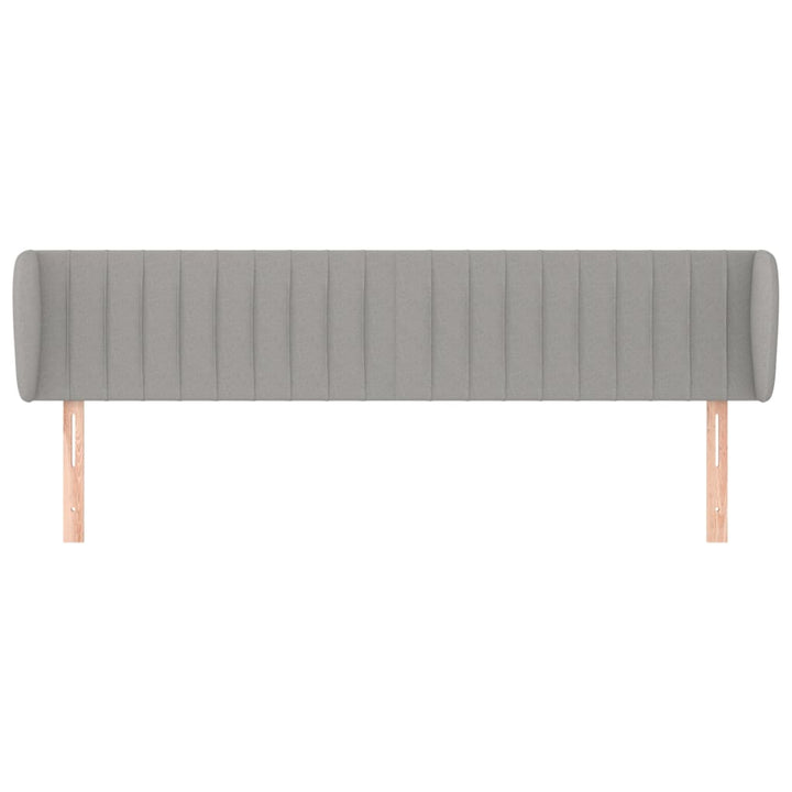 sengegavl med kanter 203x23x78/88cm stof lysegrå