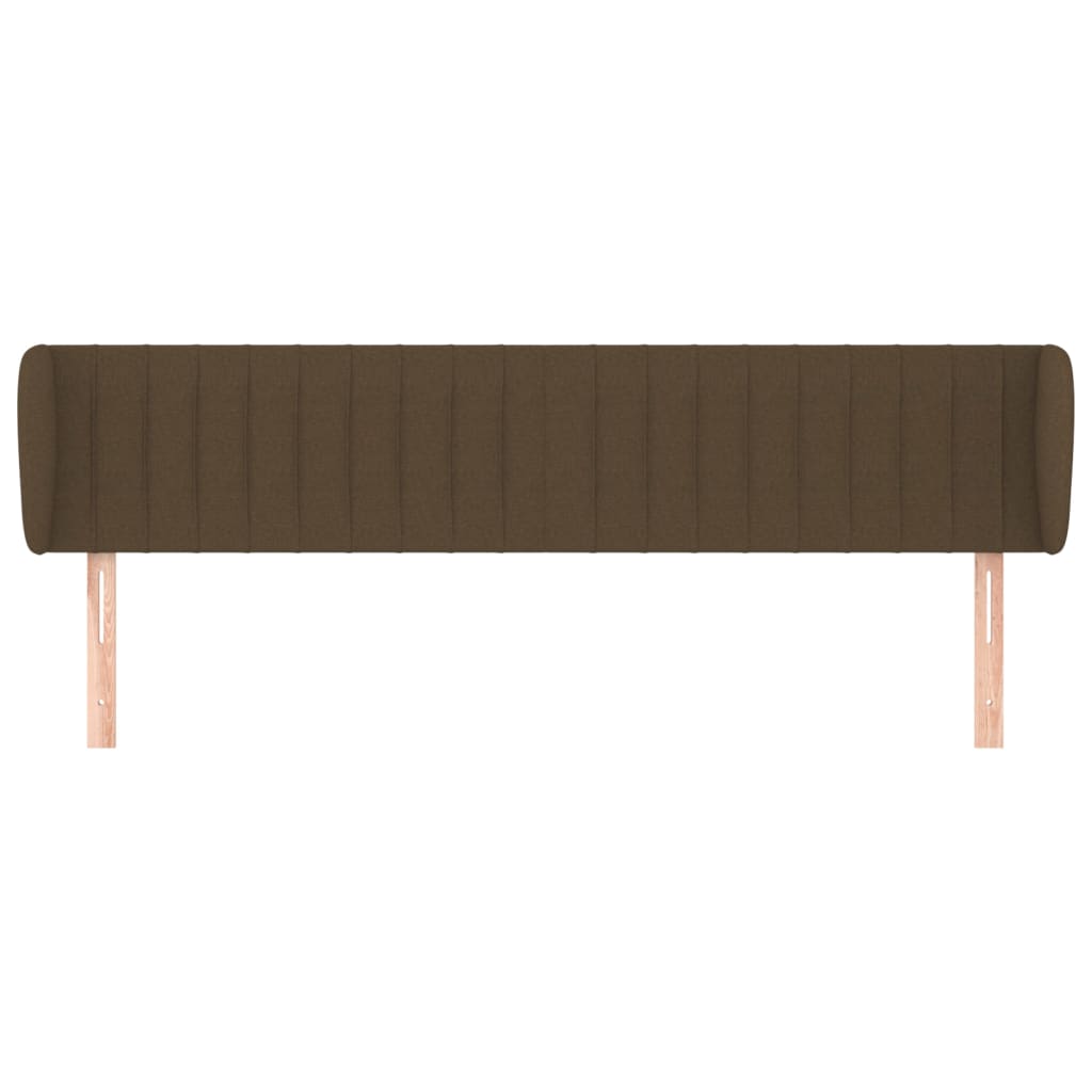 sengegavl med kanter 203x23x78/88 cm stof mørkebrun