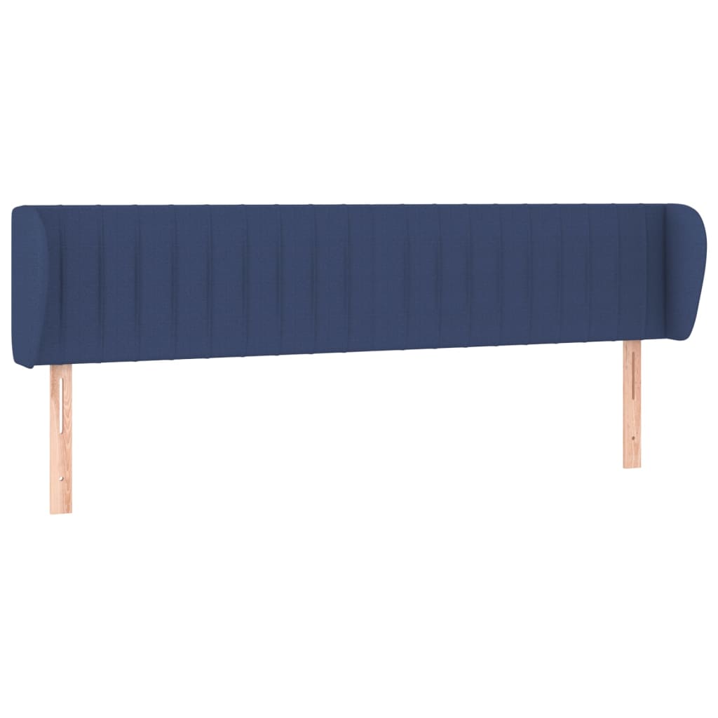 sengegavl med kanter 203x23x78/88 cm stof blå