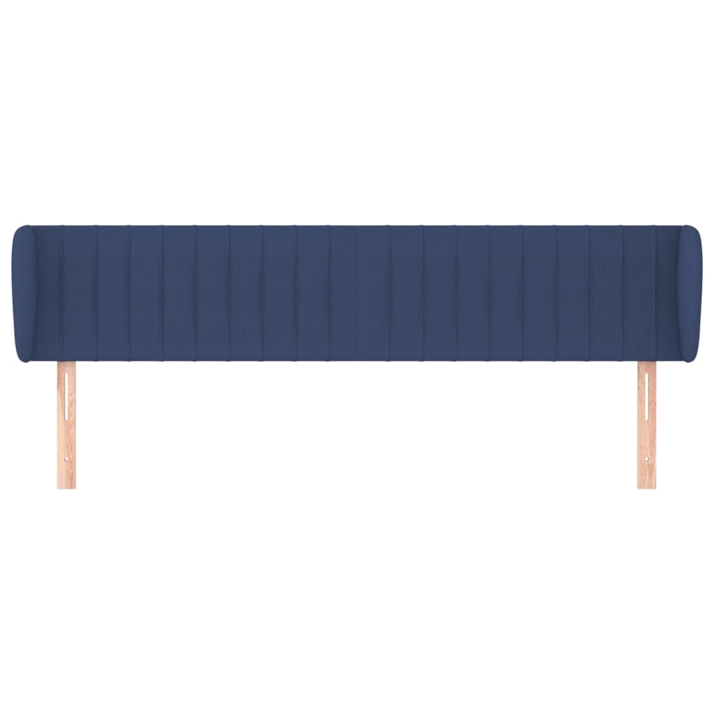 sengegavl med kanter 203x23x78/88 cm stof blå