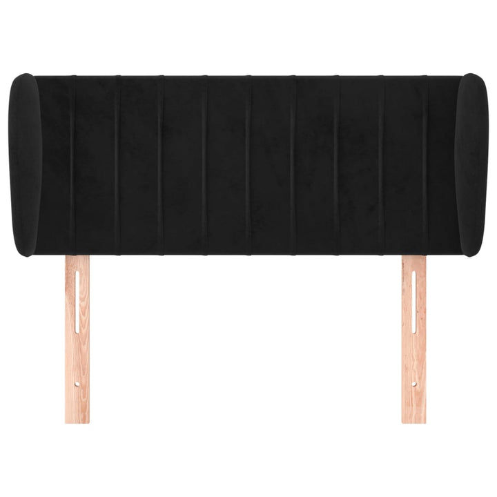 sengegavl med kanter 83x23x78/88 cm fløjl sort