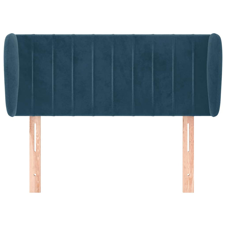 sengegavl med kanter 83x23x78/88 cm fløjl mørkeblå