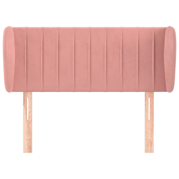 sengegavl med kanter 93x23x78/88 cm fløjl lyserød
