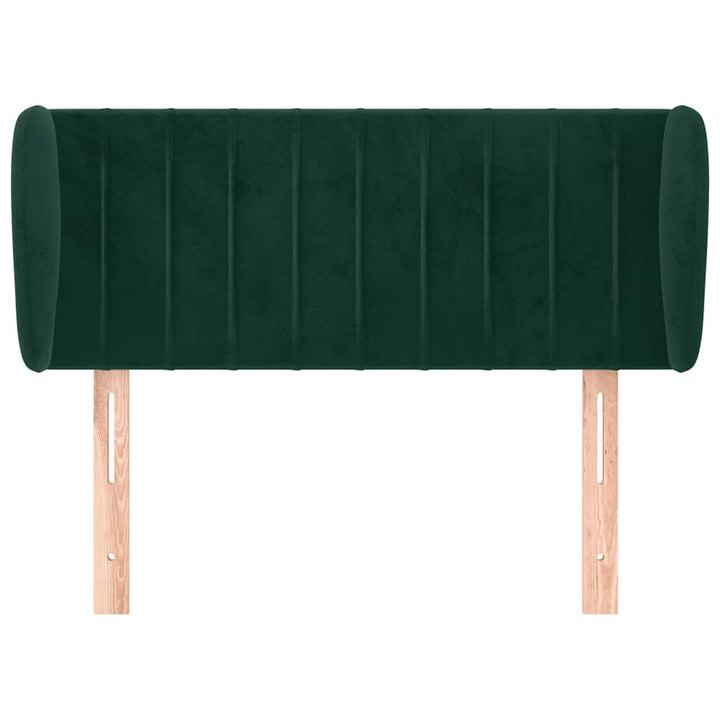 sengegavl med kanter 103x23x78/88 cm fløjl mørkegrøn