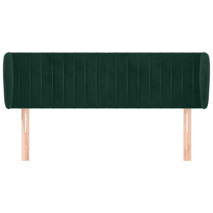 sengegavl med kanter 147x23x78/88 cm fløjl mørkegrøn