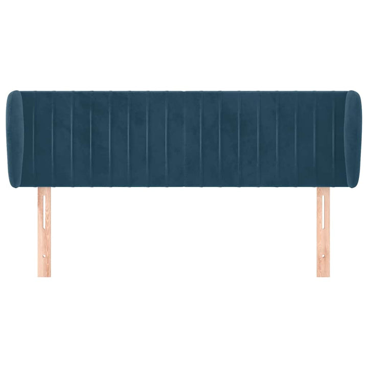 sengegavl med kanter 147x23x78/88 cm fløjl mørkeblå
