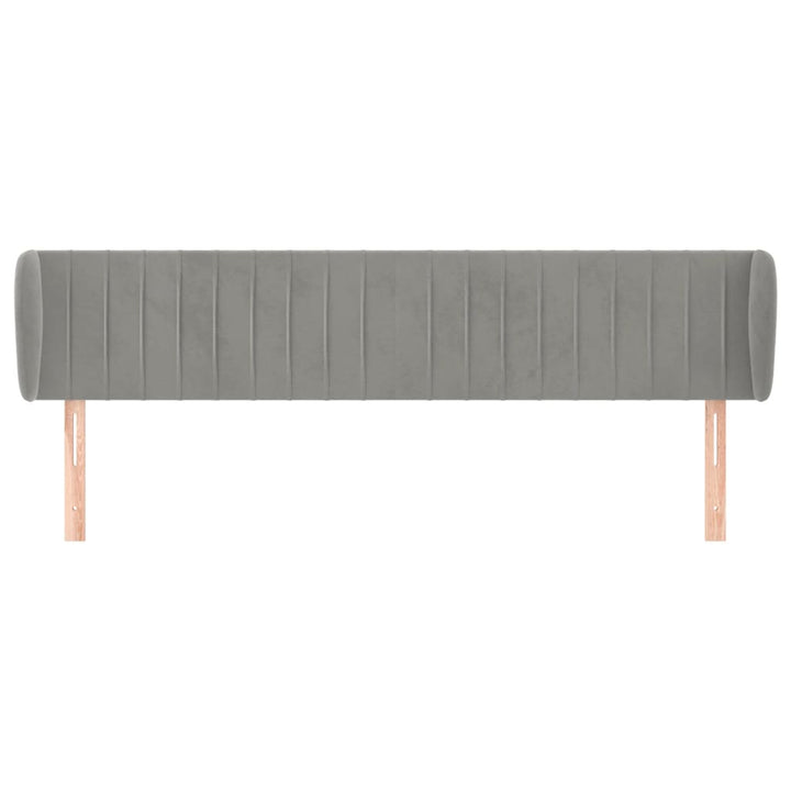 sengegavl med kanter 163x23x78/88cm fløjl lysegrå