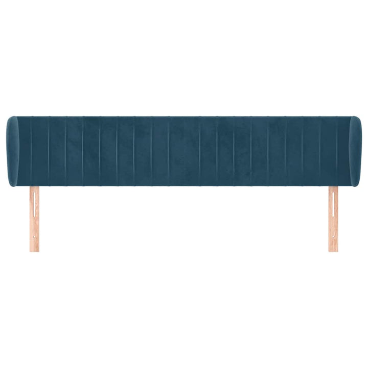sengegavl med kanter 163x23x78/88 cm fløjl mørkeblå