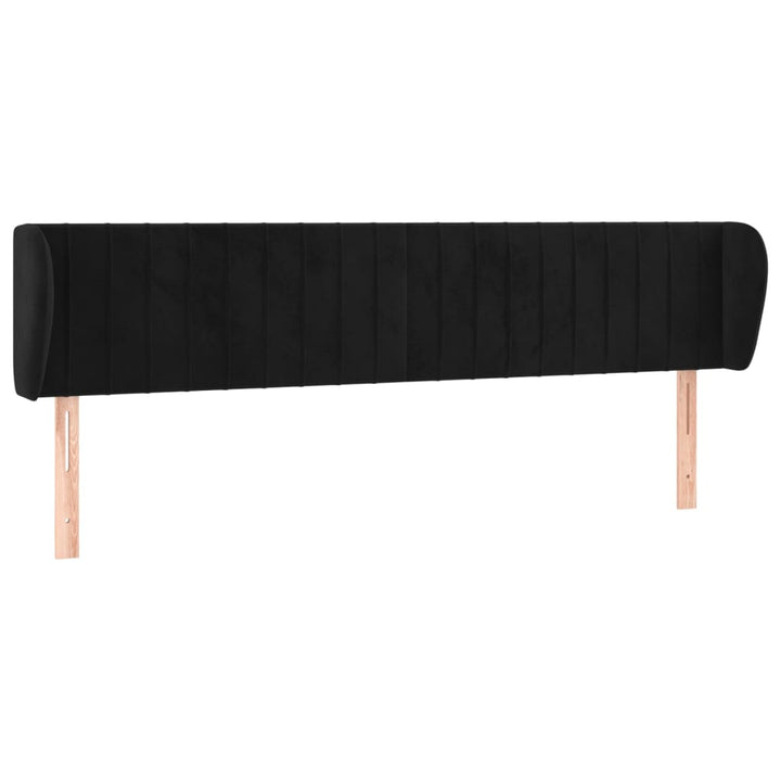 sengegavl med kanter 183x23x78/88 cm fløjl sort