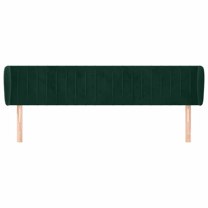 sengegavl med kanter 183x23x78/88 cm fløjl mørkegrøn