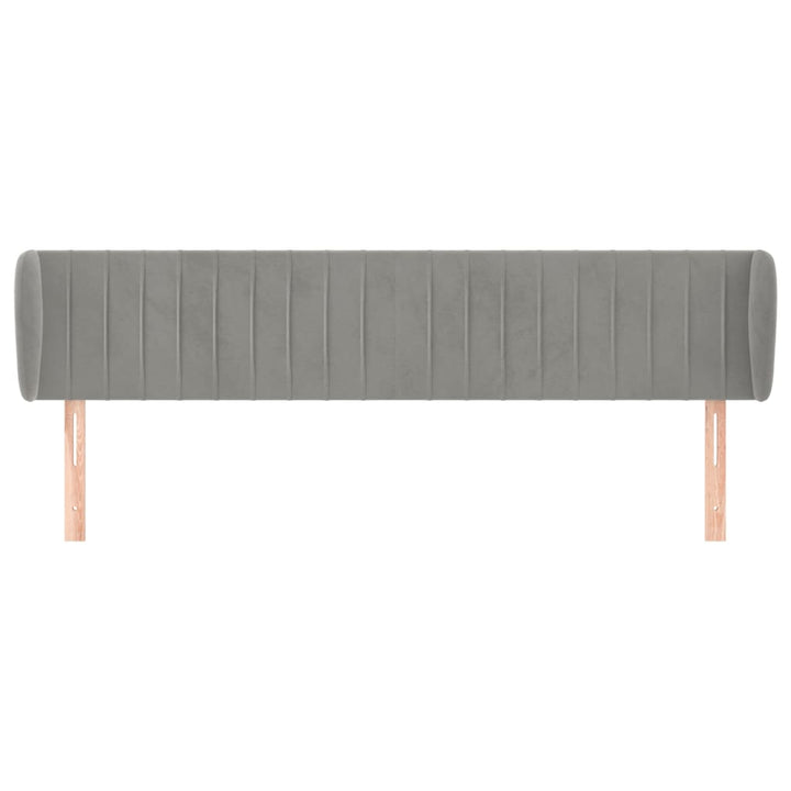 sengegavl med kanter 203x23x78/88cm fløjl lysegrå