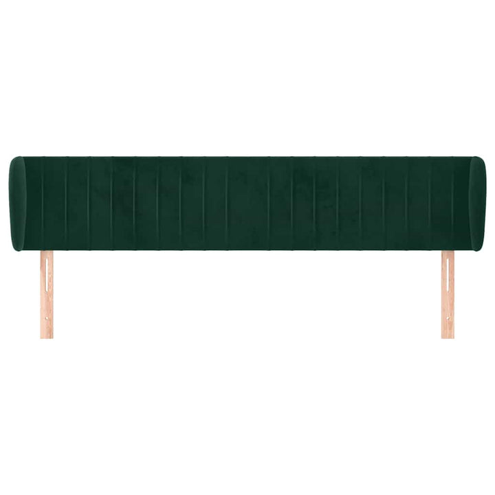 sengegavl med kanter 203x23x78/88 cm fløjl mørkegrøn