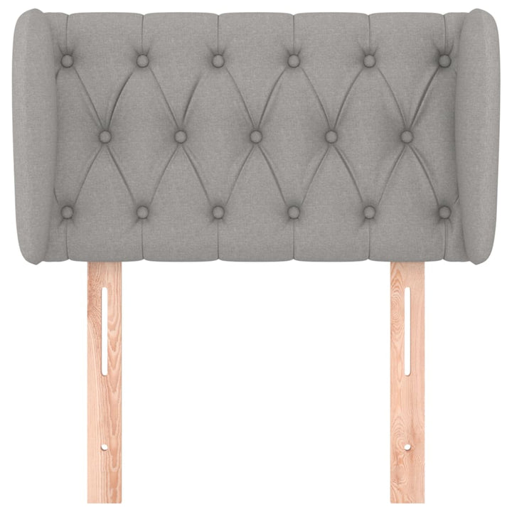 sengegavl med kanter 83x23x78/88 cm stof lysegrå