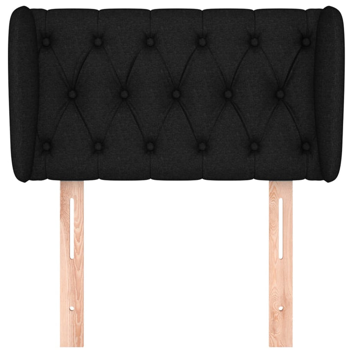 sengegavl med kanter 83x23x78/88 cm stof sort