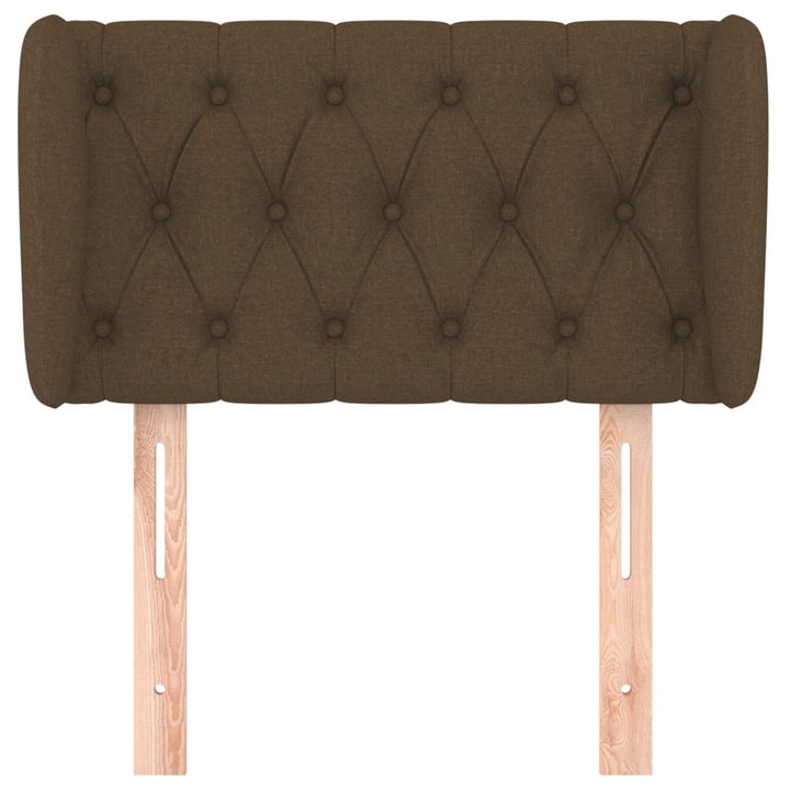 sengegavl med kanter 83x23x78/88 cm stof mørkebrun