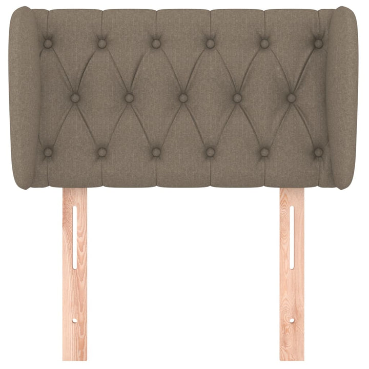 sengegavl med kanter 83x23x78/88 cm stof gråbrun