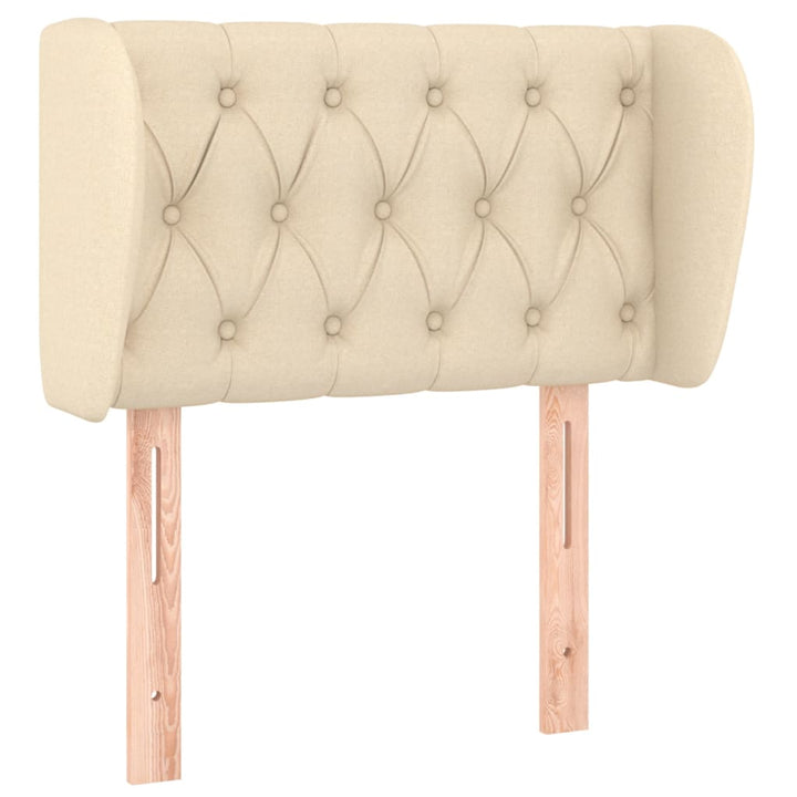 sengegavl med kanter 83x23x78/88 cm stof cremefarvet
