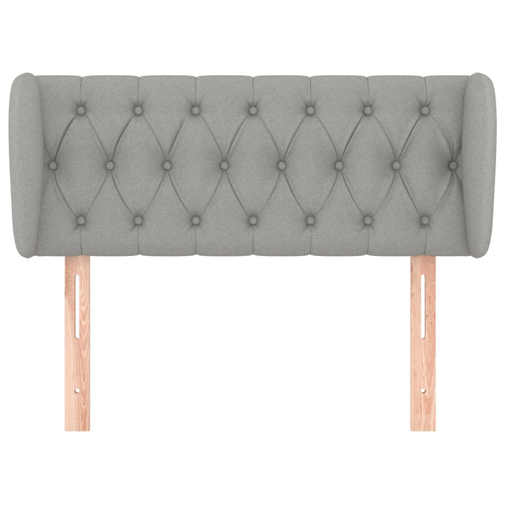 sengegavl med kanter 93x16x78/128 cm stof lysegrå