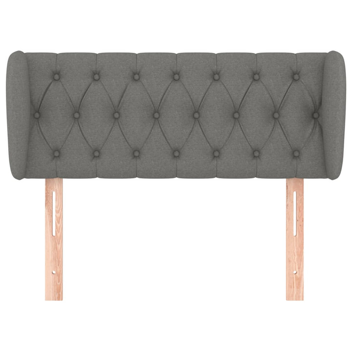 sengegavl med kanter 93x23x78/88 cm stof mørkegrå