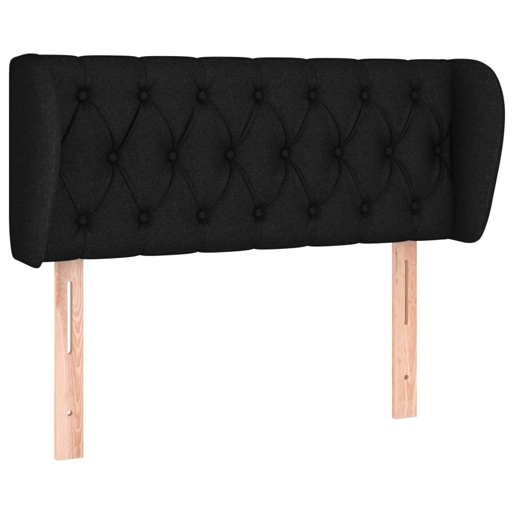 sengegavl med kanter 93x23x78/88 cm stof sort