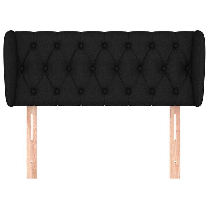 sengegavl med kanter 93x23x78/88 cm stof sort