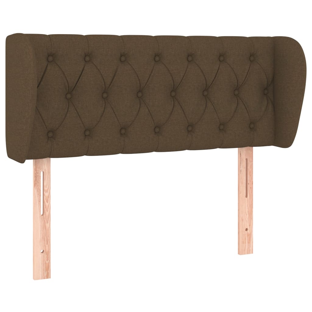 sengegavl med kanter 93x23x78/88 cm stof mørkebrun