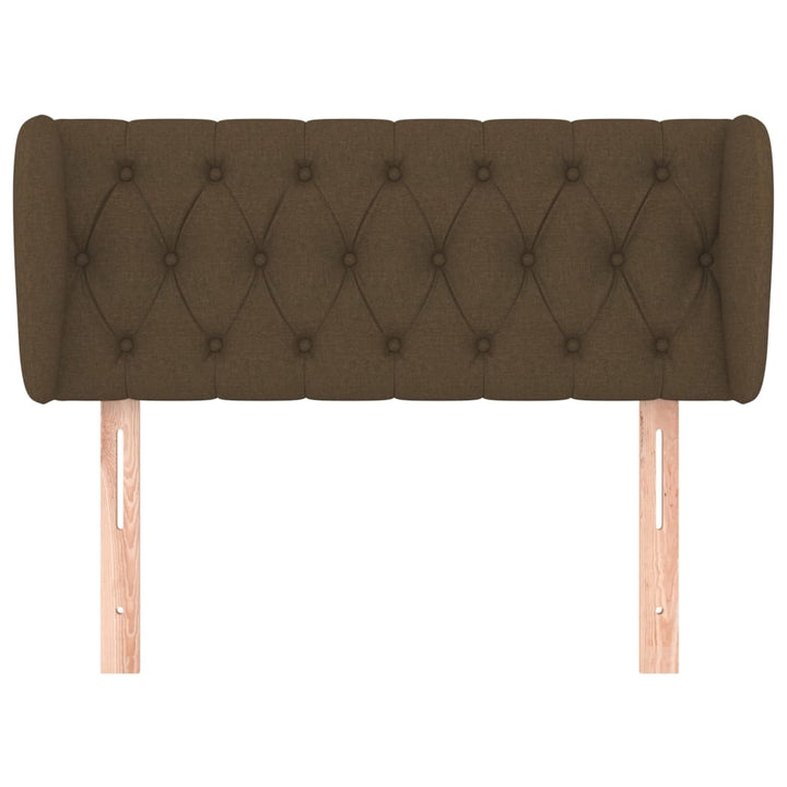 sengegavl med kanter 93x23x78/88 cm stof mørkebrun