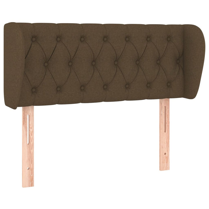 sengegavl med kanter 103x23x78/88 cm stof mørkebrun