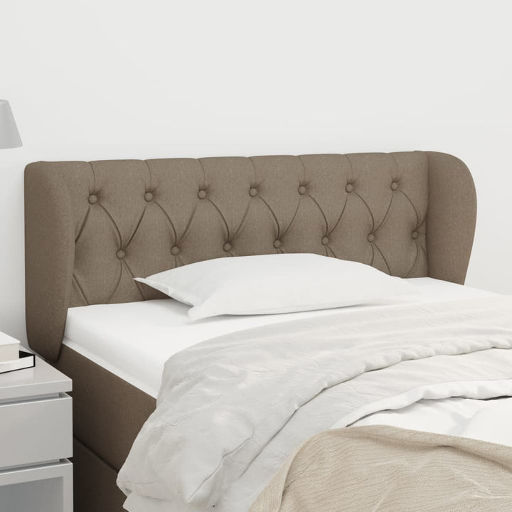 sengegavl med kanter 103x23x78/88 cm stof gråbrun