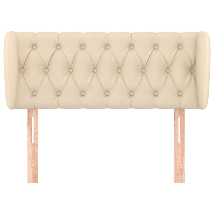 sengegavl med kanter 103x23x78/88 cm stof cremefarvet