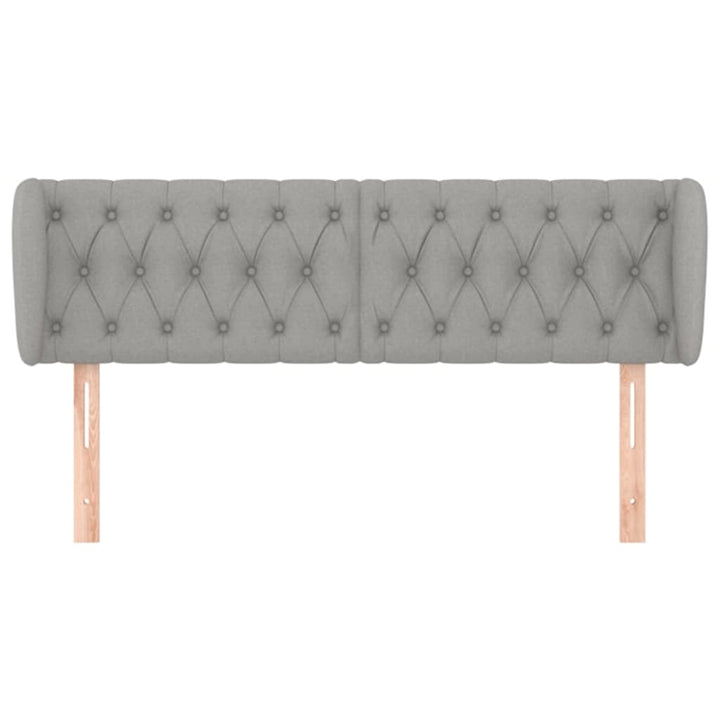 sengegavl med kanter 147x23x78/88cm stof lysegrå