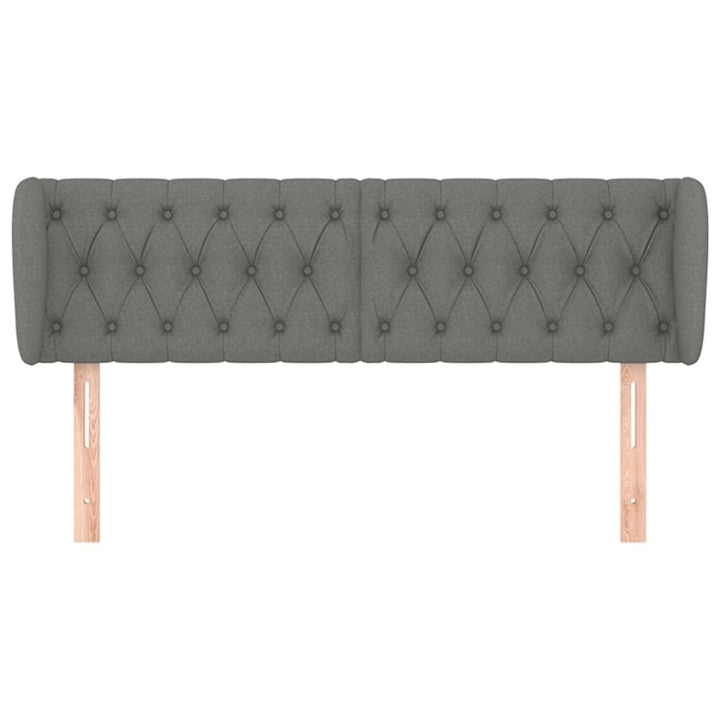 sengegavl med kanter 147x23x78/88 cm stof mørkegrå